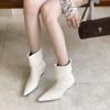 2025 Autumn New European and American Can Fold Two Pairs of Pointed Wedge Temperament French Fashion Sexy Beautiful Women Short Boots