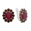 Серебряные серьги с натуральным рубином 5.538ct, гранатом (2198253)