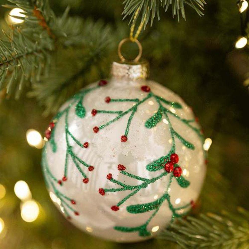 Korean Style Christmas Glass Balls 8cm Christmas Tree Pendants Multicolor Christmas Ball New Year