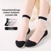 5 Pairs Fashion Transparent Crystal Silk Women's Socks Pearl Flower Crystal Silk Women's Socks Crystal Silk Year Women's Socks