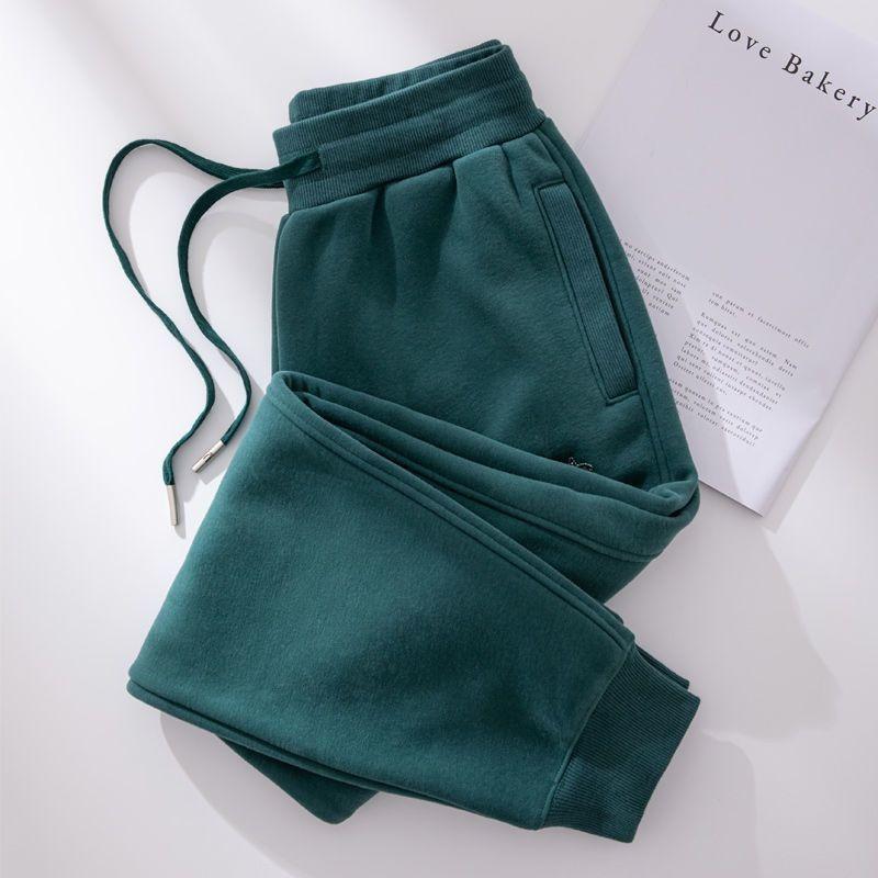 Sports Women's Velvet Sweatpants New Autumn and Winter Casual Thickened Loose Solid Color Versatile Trousers