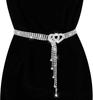 Rhinestone Belt with Heart-Shaped Buckle, Diamond Waist Belt Crystal Waist Chain Belt Waistband for Women Dresses