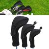 3Pcs Golf Club Head Cover Mesh Golf Club Headcovers with Interchangeable No. Tags 3 4 5 6 7 X for Fairway Woods Driver Hybrids
