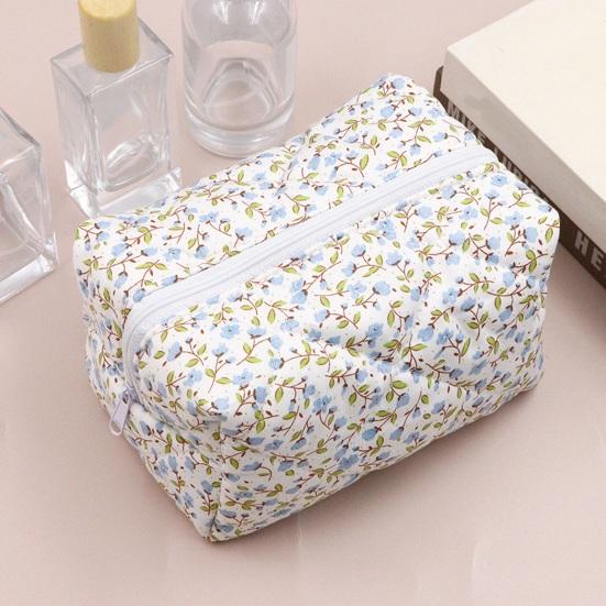 Косметичка с цветочным принтом, большая емкость, на молнии, портативная, многофункциональная, для женщин и девочек, дорожная губная помада, косметический органайзер для туалетных принадлежностей, сумка