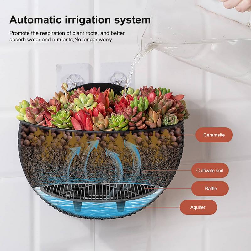 Настенный подвесной цветочный горшок Имитация ротанга Европейский стиль Полукруглые корзины для растений для уличного сада Балконный горшок Ведро