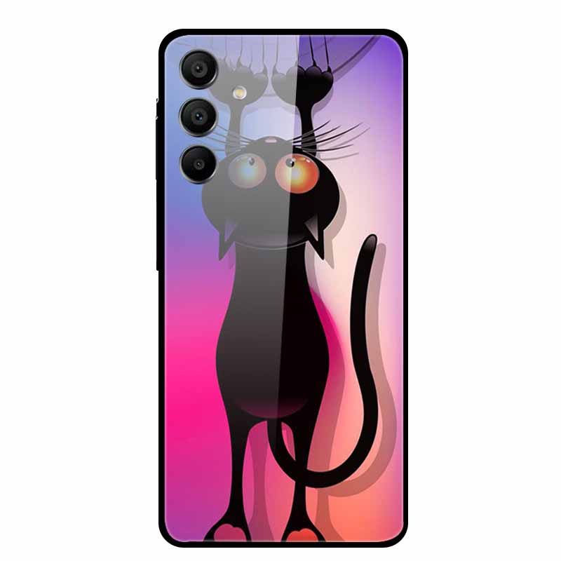Закаленное Стекло Чехол для Samsung Galaxy A16 5G Задняя Крышка Жесткий Чехол для SamsungA16 Чехол для Телефона Fundas Крутой Защитный Милый Бампер