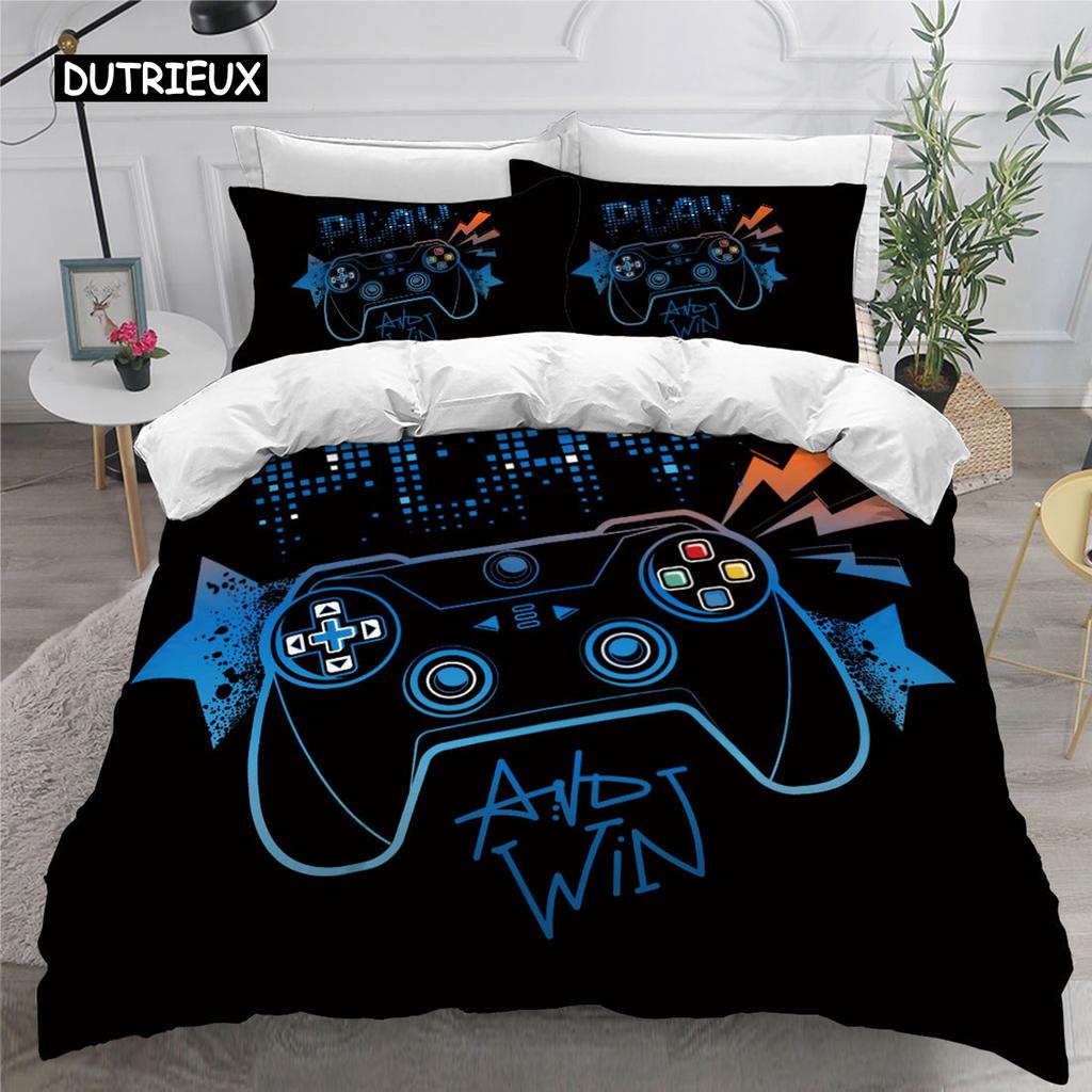Комплект постельного белья Gamer для мальчиков, игровой комплект постельного белья для подростков, чехол для видеоигр, чехол для PlayStation King Size, 2/3 шт., пододеяльник