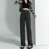 Персонализированные регулируемые джинсы с широкими штанинами женские весенне-осенние новые свободные и тонкие универсальные прямые драпирующиеся брюки в пол