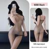 Боди Ji Yu Sexy Fishnet с открытой промежностью и черными чулками Женский набор желаний 9096