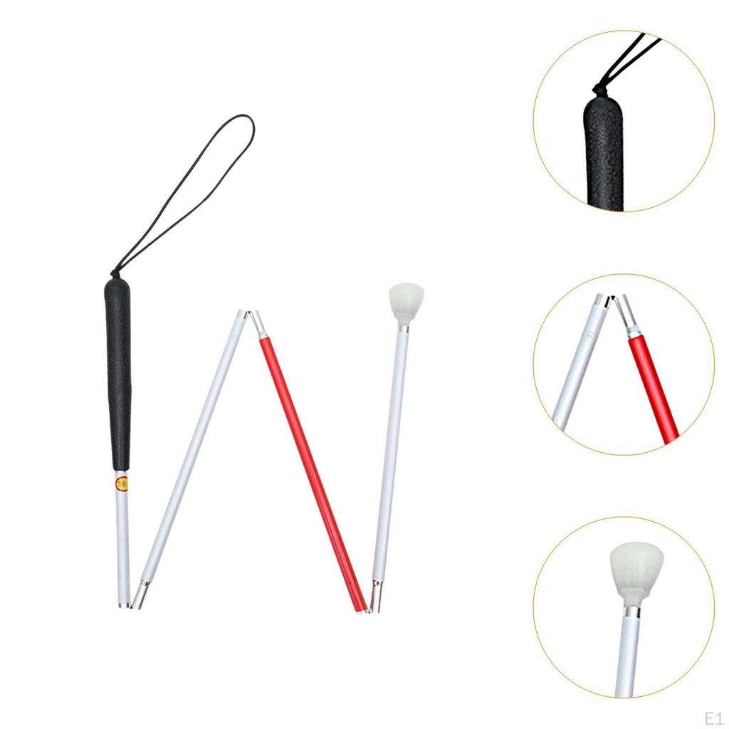 Blind Cane Walker Folding Elderly Lightweighted Aluminum Alloy Trekking Pole 4 Section 112cm