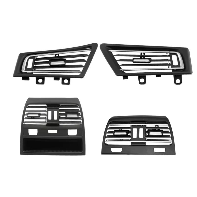 Chrome Front Center Left/Right Air Vent Grille Outlet Cover Middle Rear AC Vent Panel For BMW 7 Series F01 F02 730 735 745 750