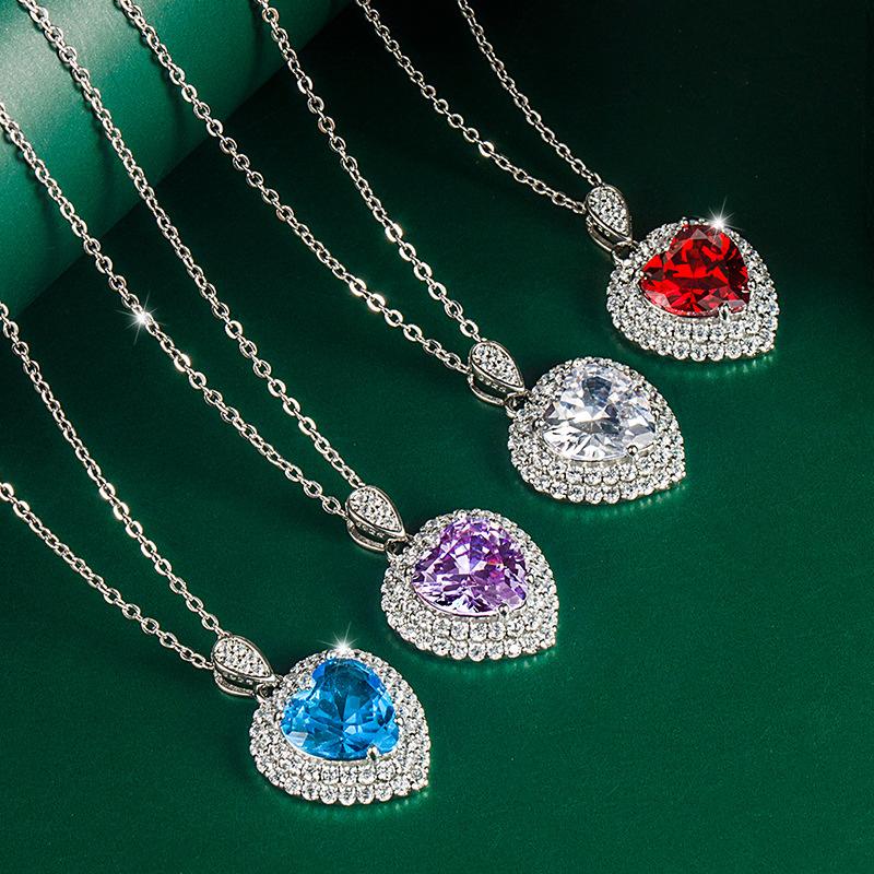 BELLA BOX Heart Pendant Necklace Multiple Colour Fashion Wedding Engagement Jewelry