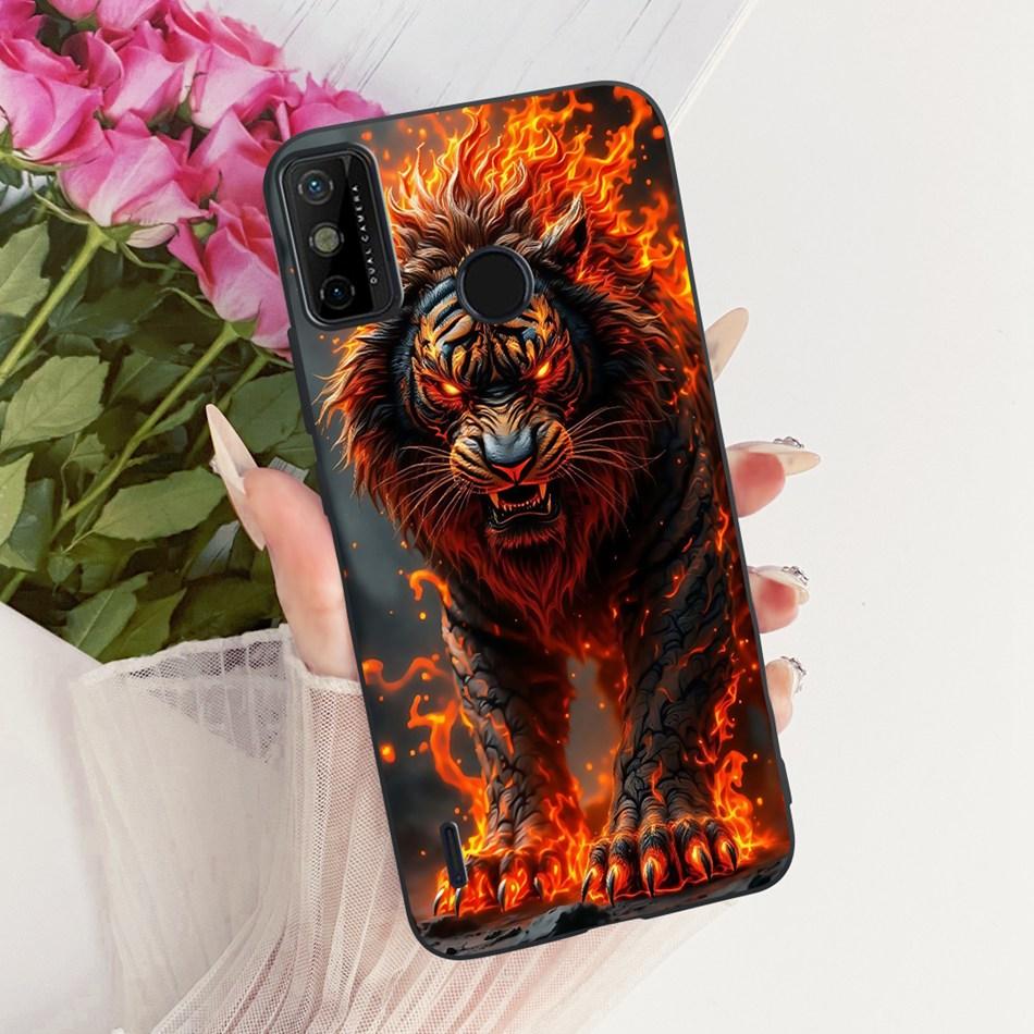 Для Tecno Spark Go 2020 / Spark 6 Go KE5j KE5k KE5S Чехол для телефона с рисунком «Крутой Дракон и Тигр» Черный Силиконовый Мягкие Чехлы