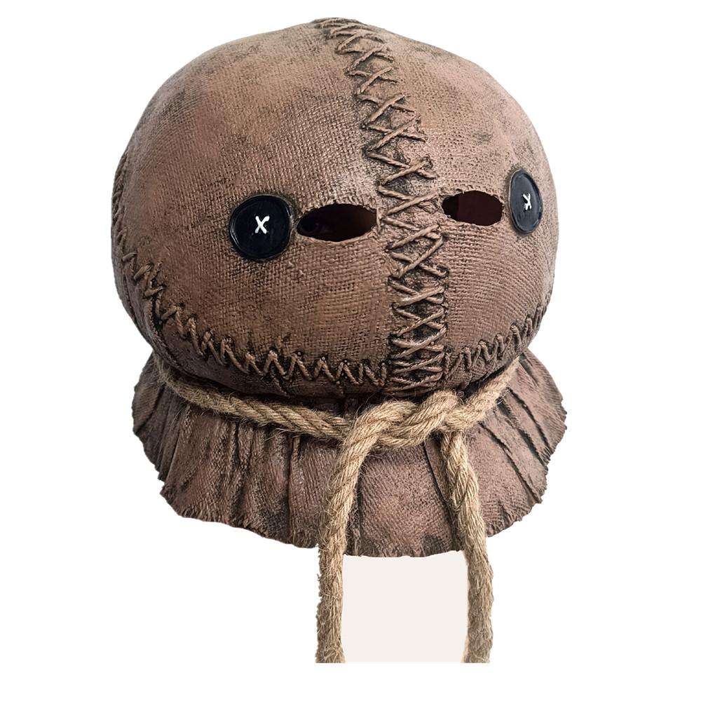 Burlap Texture Latex Full Head Mask, Horror Character Headgear for Adult Halloween Cosplay Props