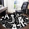 1PC Letter Changing Pattern Office Round Area Rug, Mat Suitable For Office, Under Office Chairs Bedroom Living Room Home Decor, Room Deco