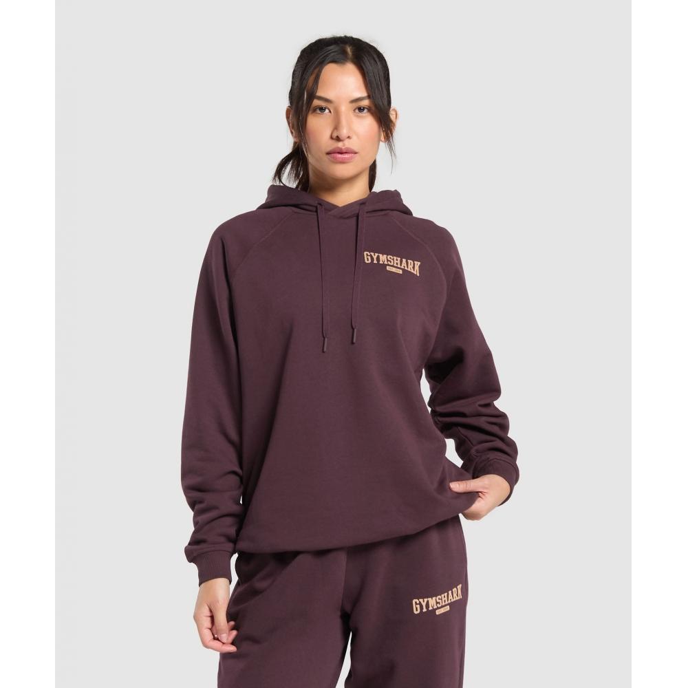 Gymshark Collegiate Lifestyle Hoodie Depth Purple B2c1c Pbzv