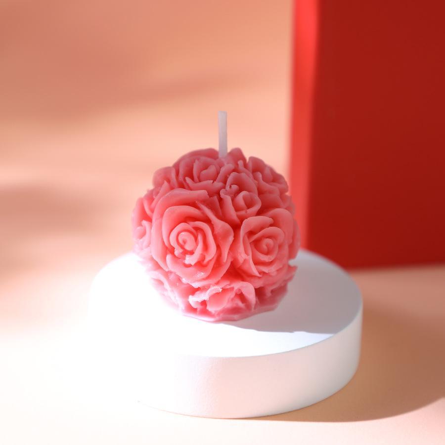 Handmade Rose Column Aromatherapy Candle - Carved, Smokeless, Fragrant, Decorative Ornament and Gift.