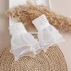 Women Detachable Sleeve Fake Cuffs Female Lace Thin Pleated Flare Sleeve False Cuffs Ruffles Wristband Decorative Accessory