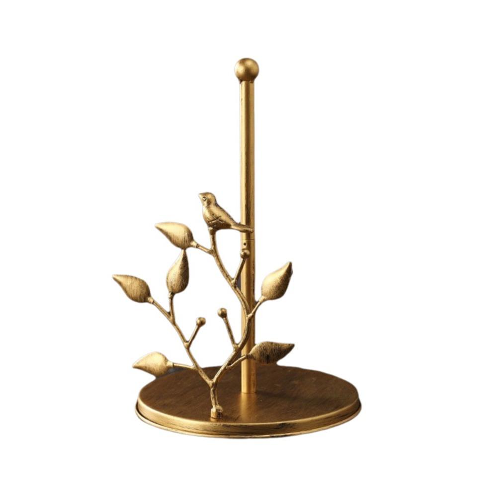 Rose Shaped Roll Paper Towel Holder Ginkgo Leaf Tissue Stand Tissue Storage Rack for Kitchen