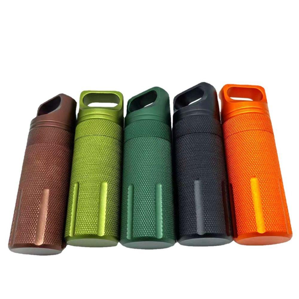 Box Keychain Brass Outdoor Tool Waterproof Bottle Outdoor Pill Tank Waterproof Canister Seal Bottle