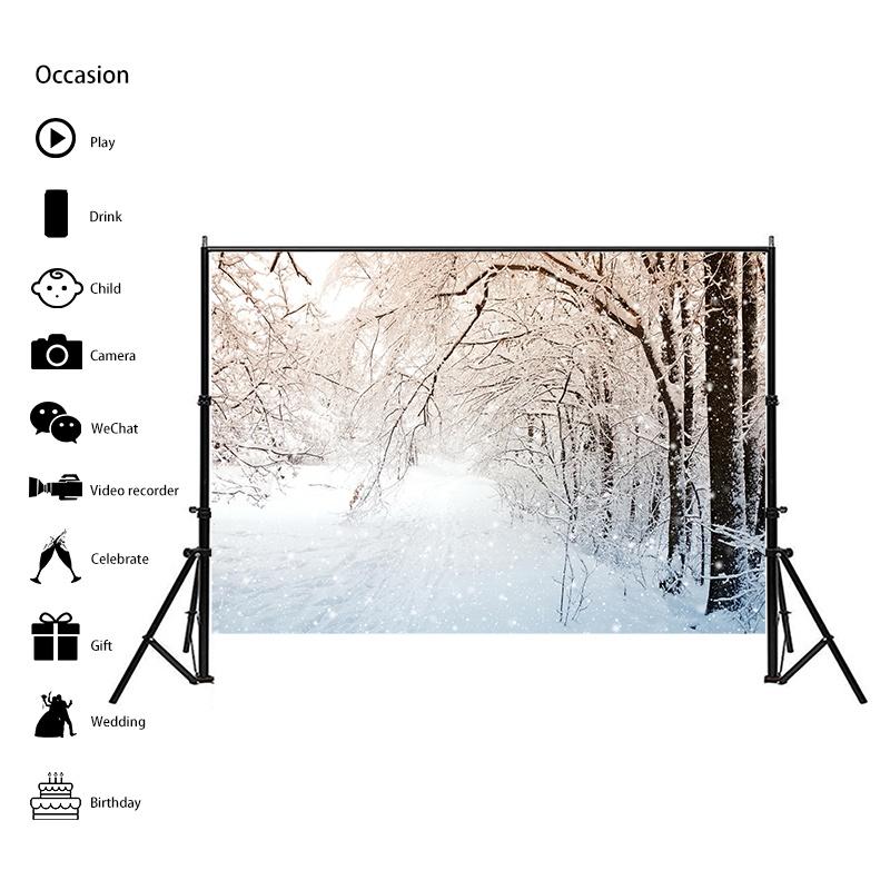 Winter Nature Landscape Photography Background Snow Mountain Forest Studio Photo Backdrops Christmas Theme Living Room Wall Hanging Tapestry Decor
