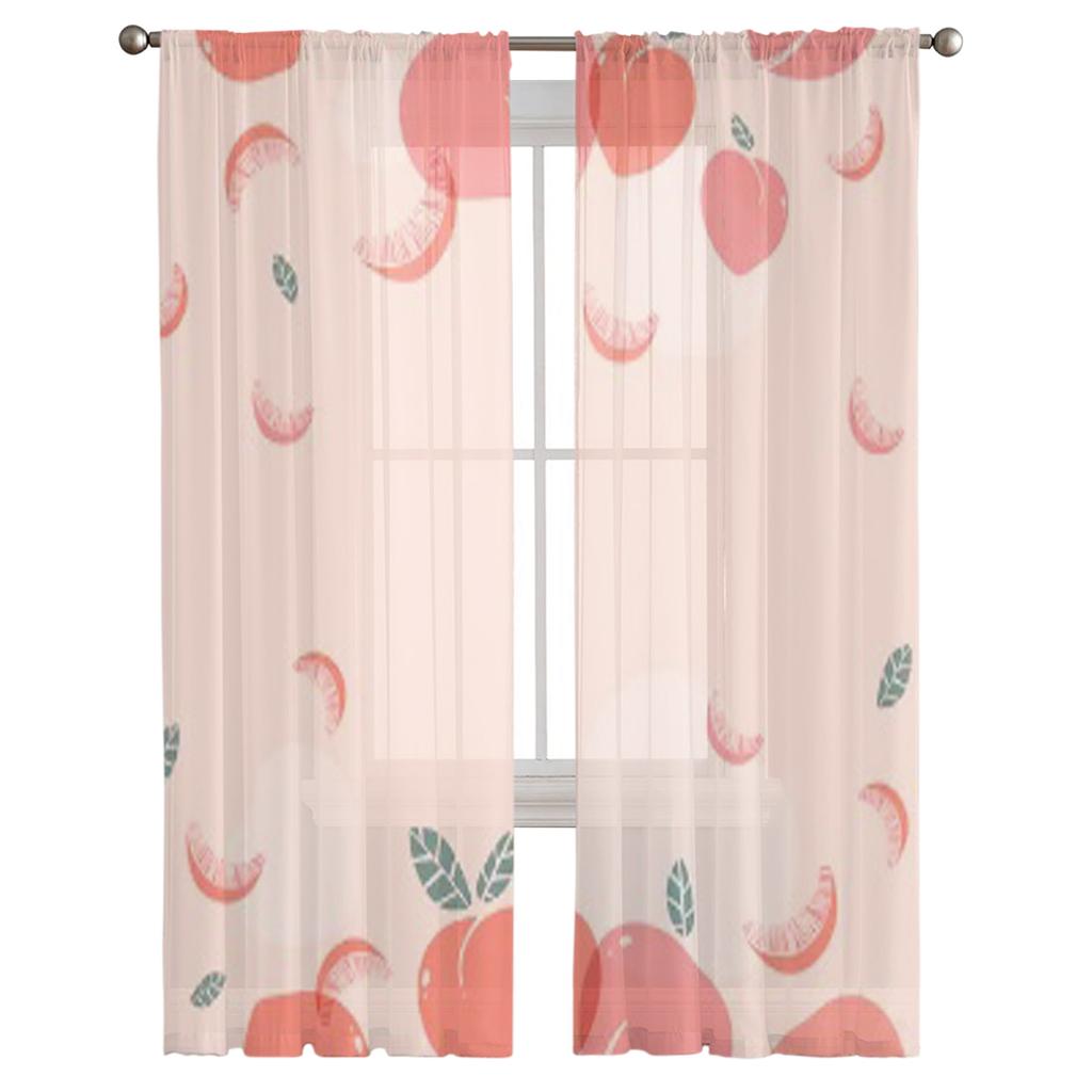 Персиковый тюль прозрачные шторы для гостиной спальни современные шифоновые вуали органза шторы декоративные шторы