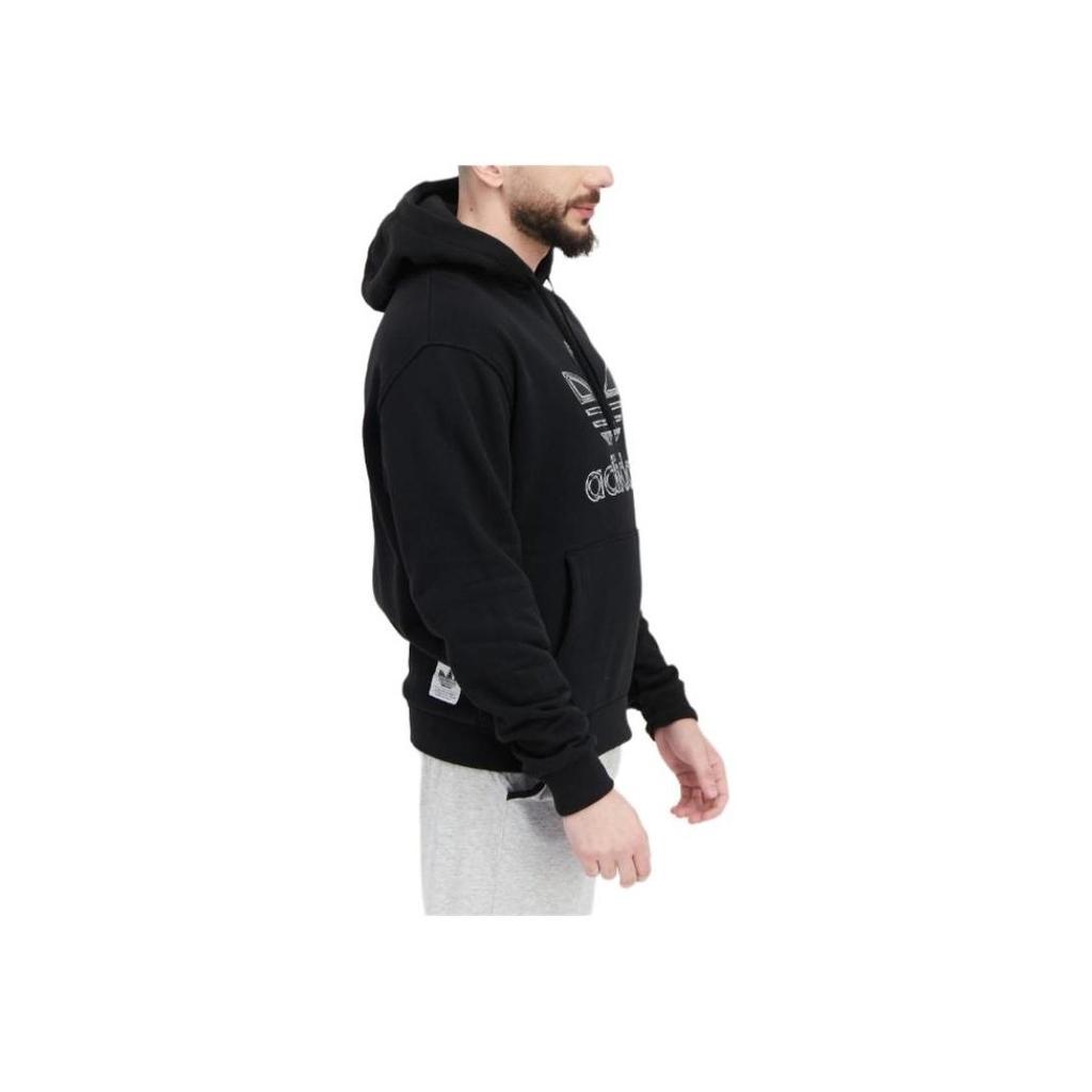 adidas Мужская толстовка с капюшоном Originals Metallic Logo Drawstring, черная, GT4360