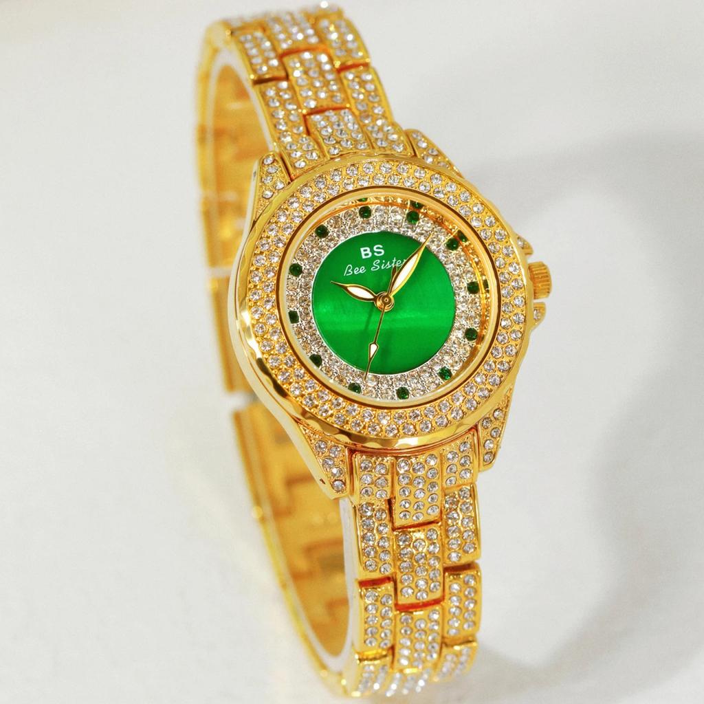 Дизайнерские кварцевые часы Роскошные бриллиантовые женские Золотые серебряные часы Водонепроницаемые Элегантный вечерний стиль Женские подарки