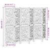 6 Piece Room Divider White Solid Paulownia Wood