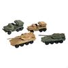 4x 1: 144 Scale Tank Model Wheeled Vehicle Education Realistic Miniature 4D Toy DIY