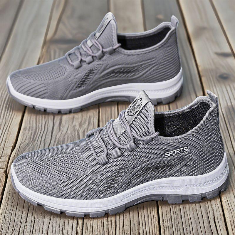 Men's Shoes Sports Shoes Summer New Soft Sole Comfortable Running Shoes Breathable Mesh Shoes Non-smelling Feet Flying Shoes Men's Shoes