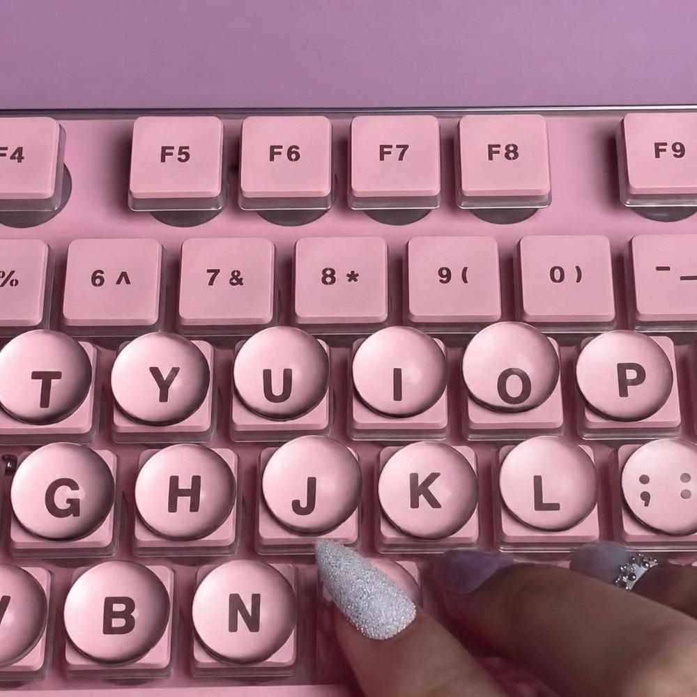 20Pcs Transparent Key Caps Round Typing Protective Cover New Nail Keyboard Stickers  For Long Nail