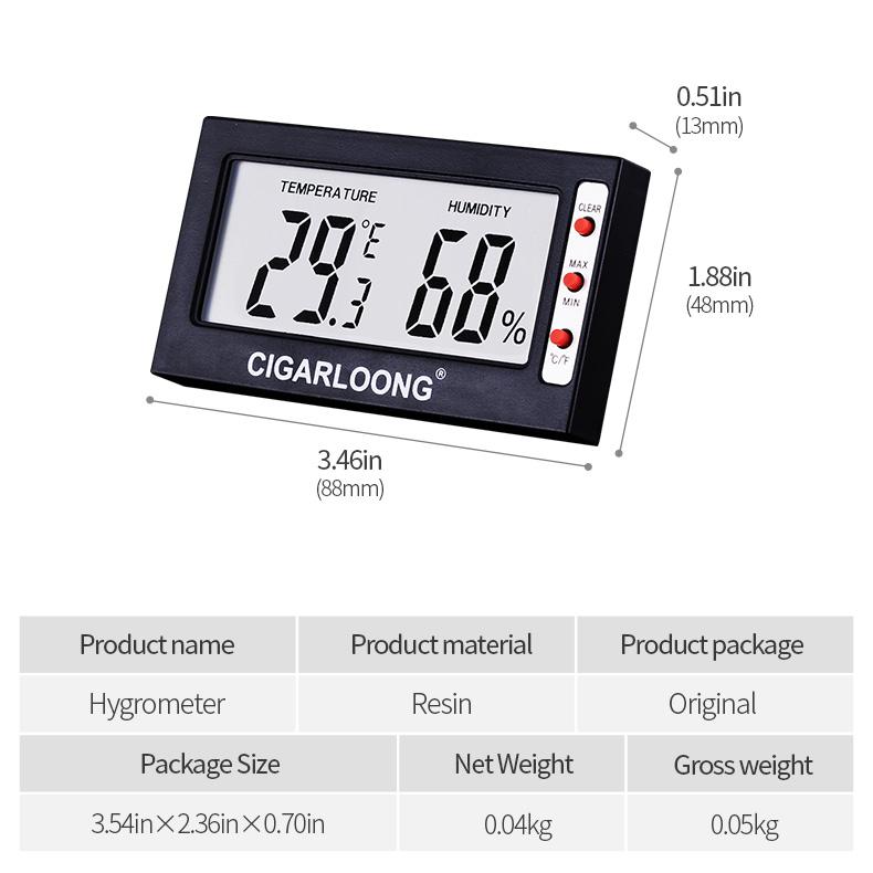 Mini Digital Fahrenheit Degree Display LCD Hygrometer Thermometer for Cigar Box Cases/humidifiers for Cigars