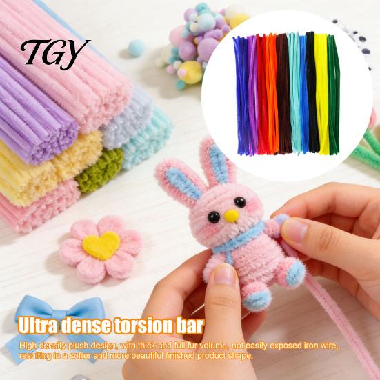 Синельные палочки для ершиков 100 шт. Поделки, Гибкие DIY Декоративные Плюшевые полоски Поделки Художественные проекты, Разноцветные Дети Взрослые Цветочные
