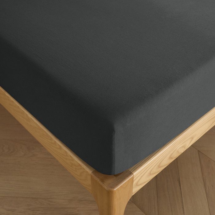 Drap housse 180 x 200 cm bonnet 30 cm "Prémium" pour lit 2 places King Size - 180x200+30 - Prémium Truffe