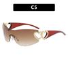 Love Heart One-Piece Sunglasses 2023 - Trendy Y2K European & American Style INS Celebrity Sunglasses