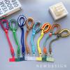 Universal Adjustable Braided Phone Lanyard Strap Hanging Chain Ring Cord with Patch Wrist Strap Phone Detachable Rope Keychain