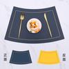 Fan-shaped round table Western placemat, leather PVC tablemat, waterproof heat-insulating pad, placemat, two-tone tableware, light luxury style