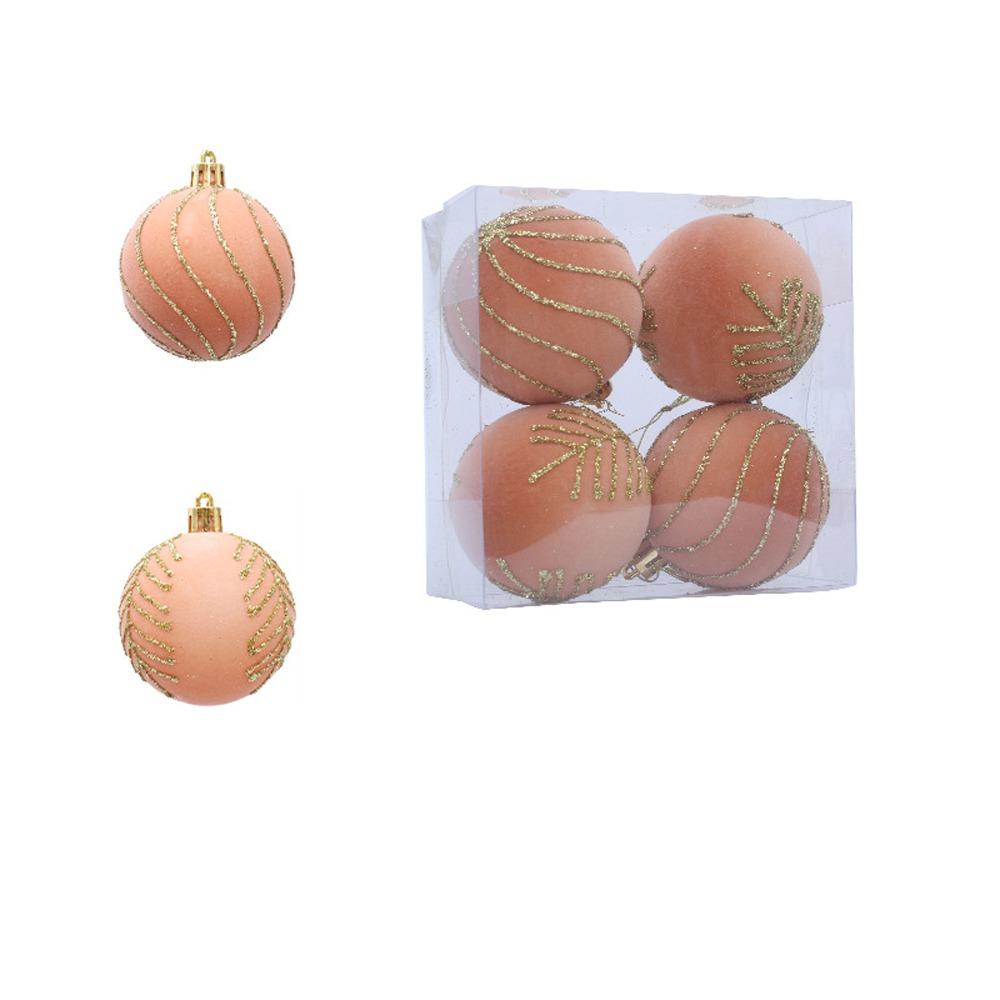 6cm Christmas Balls Set Flocking Shatterproof Xmas Tree Pendants DIY Crafts Christmas Hanging Balls Home Xmas Decor