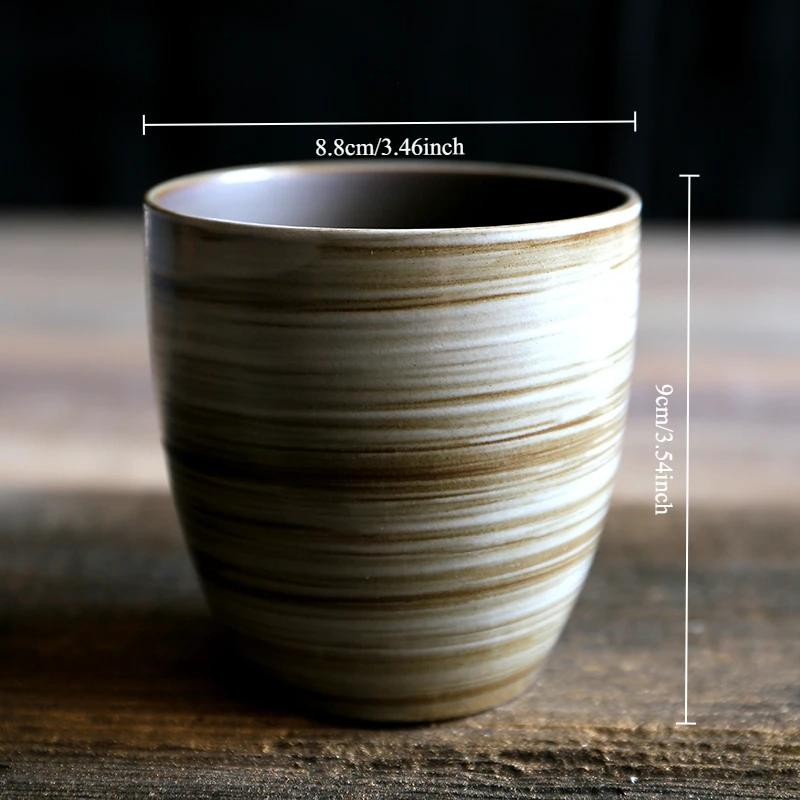 Artisan Hand-Painted Crackle Glaze Stoneware Mug for Coffee Tea, Vintage Chinese Japanese Ceramic Cup - Dishwasher Safe