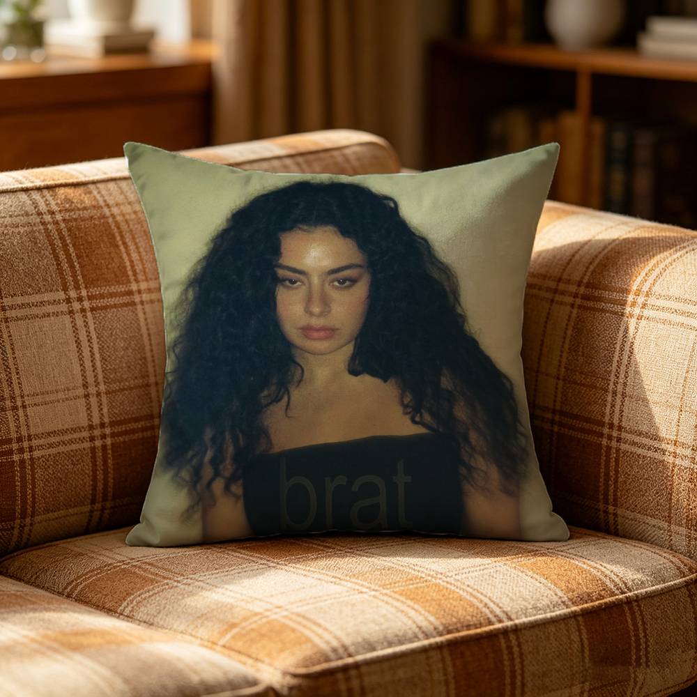 CCharli XCX Retro Pop Style Pillow Case Pattern Printed Pillowcase For Living Room Sofa Cushion Cover