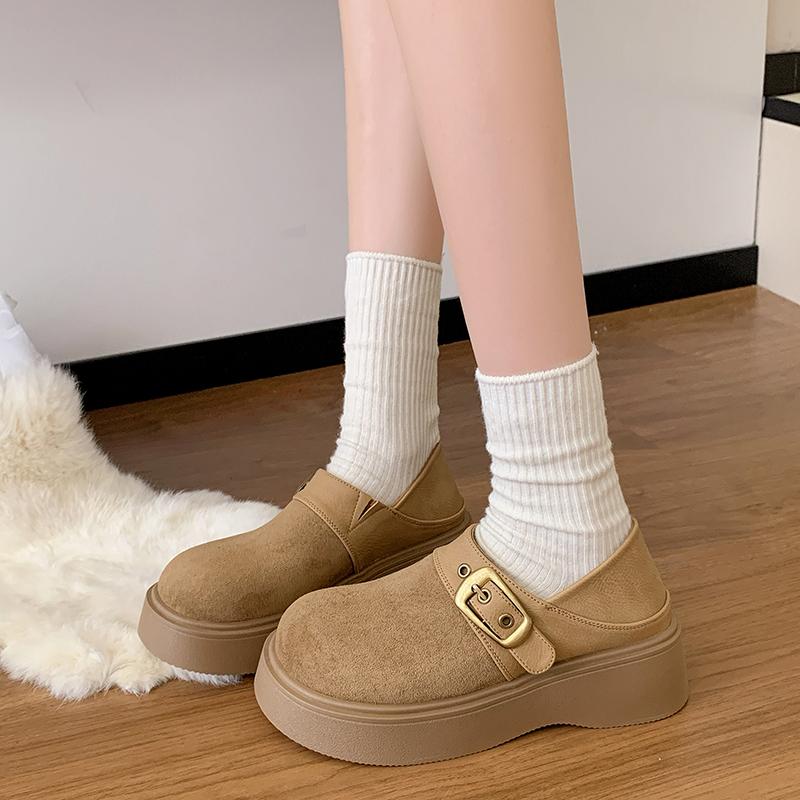 2025 Hot Selling High-quality Fashionable and Versatile Thick Bottom Flats Autumn Winter Casual Versatile Retro Women's Shoes