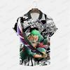 One Piece Roronoa Zoro рубашка для мужчин модная футболка Y2k Monkey D Luffy уличная одежда новая аниме высококачественная одежда мужская 5XL