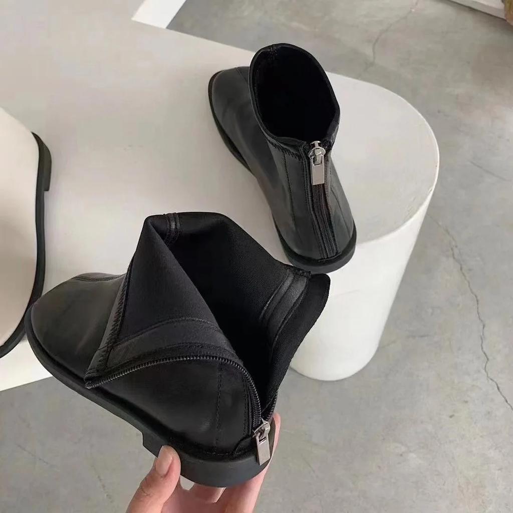 Женские ботинки, роскошные повседневные туфли из искусственной кожи для женщин, тренд 2024 года, удобные мокасины, короткие уличные осенние ботинки