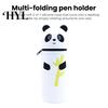 Rotating Pen Holder Pencil Case Desktop Stand Up Cartoon Animal Design School Pouch Silicone Storage Bag for Home Office Supplies Retractable