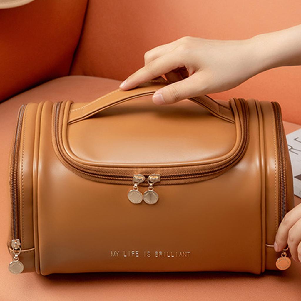 Большая дорожная косметичка для женщин и девочек из искусственной кожи, органайзер для макияжа, женские туалетные сумки, сумка для хранения