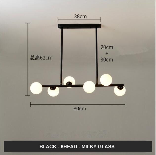 Dining Room Ceiling Chandelier Suspension Horizontal Glass Balls Chandeliers Kitchen Hanging Lamp Office Front Desk Lights