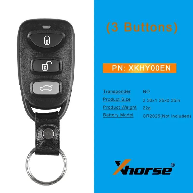 5PCS/LOT Xhorse XKHY00EN Universal Wire Remote Key 3 Buttons for Hyundai Type VVDI2 Car Remote Key X007 English Version