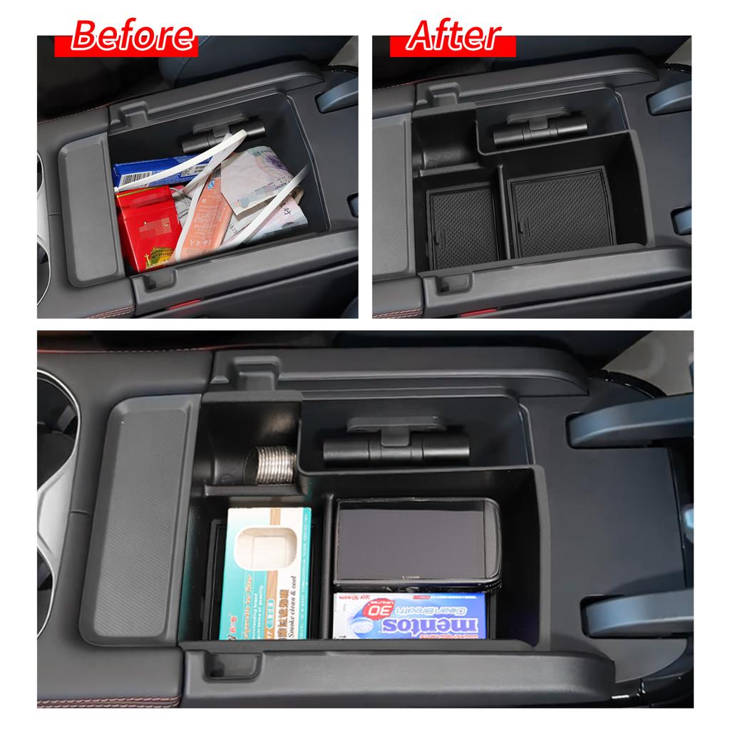 For BYD Seal U Sealion 6 Song Plus DM-i 2025 Car Armrest Storage Box ABS Organizer Case Tidying Accessories Right Hand Drive