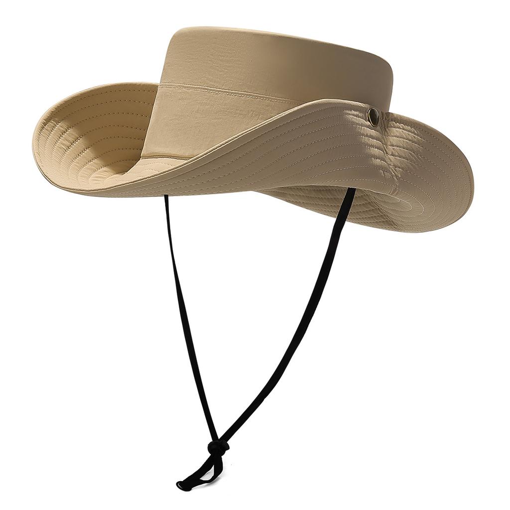 Plain Quick-Dry Fisherman Hat Outdoor Mountaineering Hat Travel Sun Protection Hat Summer Sunshade Hat Large Brim Sun Hat Cross-